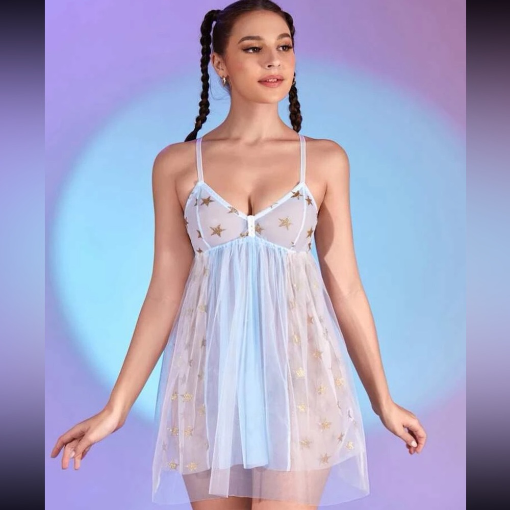 ⚡️Star Print Tutu Style Night Dress